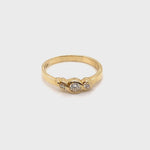 18CT YELLOW GOLD BEZEL SET DIAMOND DRESS RING VALUED @ $1699