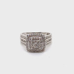 9CT WHITE GOLD FLOW UP STYLE DIAMOND DRESS RING VALUED @ $3299