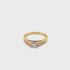9CT YELLOW & WHITE GOLD FLOW UP STYLE DIAMOND DRESS RING VALUED @ $1899