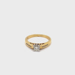 9CT YELLOW & WHITE GOLD FLOW UP STYLE DIAMOND DRESS RING VALUED @ $1899