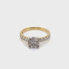 9CT YELLOW & WHITE GOLD THICKENED TOP STYLE DIAMOND DRESS RING VALUED @ $2899