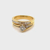 18CT YELLOW & WHITE GOLD WRAP AROUND STYLE DIAMOND BRIDAL SET VALUED @ $3399