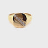 9CT YELLOW GOLD THICKENED TOP DIAMOND MENS DRESS RING VALUED @ $2199