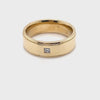 9CT YELLOW GOLD RAIL EDGE STYLE MENS DIAMOND DRESS RING VALUED @ $3499
