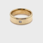 9CT YELLOW GOLD RAIL EDGE STYLE MENS DIAMOND DRESS RING VALUED @ $3499