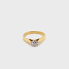 18CT YELLOW & WHITE GOLD POINTED SHOULDER DIAMOND DRESS RING VALUED @ $2699