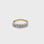 9CT YELLOW & WHITE GOLD THICKENED TOP DIAMOND DRESS RING VALUED @ $1999