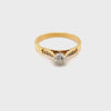 18CT YELLOW & WHITE GOLD POINTED SHOULDER DIAMOND DRESS RING VALUE @ $2099