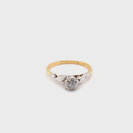 18CT YELLOW & WHITE GOLD FLOW UP STYLE DIAMOND DRESS RING VALUED @ $1899