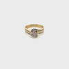 9CT YELLOW  & WHITE GOLD WRAP AROUND STYLE DIAMOND BRIDAL SET VALUED @ $2699