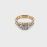 9CT YELLOW GOLD FLOW UP STYLE DIAMOND BRIDAL SET VALUED @ $3099