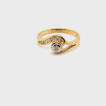 18CT YELLOW & WHITE GOLD WRAP AROUND STYLE DIAMOND DRESS RING VALUED @ $2199