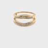 18CT YELLOW GOLD SPLIT INSERT STYLE DIAMOND DRESS RING VALUED @ $2999