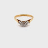 9CT YELLOW & WHITE GOLD DIAMONDS SET IN "V" SHAPE DRESS RING VALUED @ $899