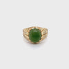 10CT YELLOW GOLD THICKENED TOP JADEITE DRESS RING VALUED @ $1499