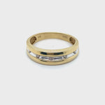 9CT YELLOW GOLD THICKENED TOP MENS DIAMOND DRESS RING VALUED @ $999