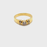18CT YELLOW GOLD THICKENED TOP DIAMOND DRESS RING VALUED @ $2299