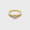 18CT YELLOW GOLD FORMED UP STYLE DIAMOND DRESS RING VALUED @ $4399