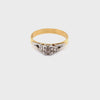 18CT YELLOW & WHITE GOLD EUROPEAN CUT DIAMOND DRESS RING VALUED @ $1399