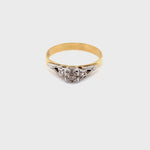 18CT YELLOW & WHITE GOLD EUROPEAN CUT DIAMOND DRESS RING VALUED @ $1399