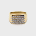 10CT YELLOW GOLD THICKENED TOP MENS DIAMOND DRESS RING VALUED @ $3499