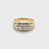 18CT YELLOW & WHITE GOLD THICKENED TOP DIAMOND DRESS RING VALUED @ $5999