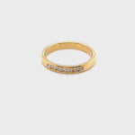 18CT YELLOW GOLD CHANNEL SET DIAMOND DRESS RING VALUED @ $1599