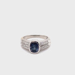 18CT WHITE GOLD SAPPHIRE & DIAMOND DRESS RING VALUED @ $5399