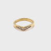 18CT YELLOW GOLD V PATTERN DIAMOND DRESS RING VALUED @ $1699