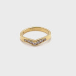 18CT YELLOW GOLD V PATTERN DIAMOND DRESS RING VALUED @ $1699