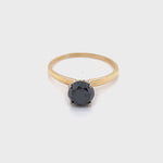 14CT YELLOW & WHITE GOLD BLACK DIAMOND DRESS RING VALUED @ $2899