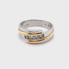 14CT YELLOW & WHITE GOLD CROSS OVER PATTERN DIAMOND DRESS RING VALUED @ $4199