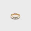 18CT YELLOW AND WHITE GOLD HAMMER SET DIAMOND MENS DRESS RING VALUED @ $3599