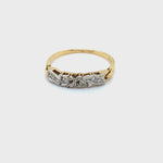 18CT YELLOW GOLD & PALLADIUM GALLERIED DIAMOND DRESS RING VALUED @ $1549
