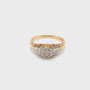 18CT YELLOW GOLD & PLATINUM SCROLL FILIGREE DIAMOND  DRESS RING VALUED @ $1699
