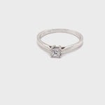 18CT WHITE GOLD POINTED SHOULDER DIAMOND DRESS RING VALUED @ $3299