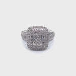 SILVER  FLOW UP STYLE DIAMOND DRESS RING VALUED @ $1299