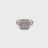 9CT WHITE GOLD SPLIT SHOULDER DIAMOND DRESS RING VALUED @ $3499