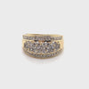 10CT YELLOW GOLD THICKENED TOP DIAMOND DRESS RING VALUED @ $3399