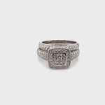 9CT WHITE GOLD FLOW UP STYLE DIAMOND BRIDAL SET VALUED @ $5499