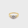 18CT YELLOW & WHITE GOLD THICKENED TOP DIAMOND DRESS RING VALUED @ $4799