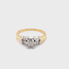 14CT YELLOW & WHITE GOLD THICKENED TOP STYLE DIAMOND DRESS RING VALUED @ $4499