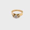 18CT YELLOW & WHITE GOLD SPLIT SHOULDER DIAMOND DRESS RING VALUED @ $2799