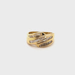 18CT YELLOW GOLD THICKENED TOP BAGUETTE CUT DIAMOND DRESS RING VALUED @ $3399