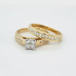 REDUCED! 18ct YELLOW & WHITE GOLD DIAMOND BRIDAL SET TDW 1.00ct VALUED $4499