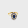 18CT YELLOW & WHITE GOLD SAPPHIRE & DIAMOND DRESS RING VALUED @ $7299