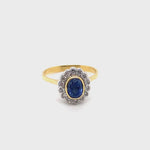 18CT YELLOW & WHITE GOLD SAPPHIRE & DIAMOND DRESS RING VALUED @ $7299