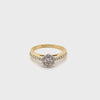 9CT YELLOW & WHITE GOLD FLOW UP STYLE DIAMOND DRESS RING VALUED @ $2099