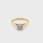 18CT YELLOW & WHITE GOLD FLOW UP STYLE DIAMOND DRESS RING VALUED @ $9999