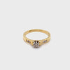 18CT YELLOW & WHITE GOLD THICKENED TOP DIAMOND DRESS RING VALUED @ $1499